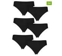 petite fleur Jazz-Pants Slips, (Packung, 6 St.), aus reiner Baumwolle 44 (44), St. schwarz Damen Slips Tagwäsche Wäsche 44 (44), 6 St. schwarz