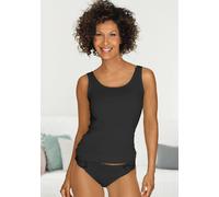 Achselhemd PETITE FLEUR, Damen, Gr. 38, N-Gr, schwarz, Feinripp, Obermaterial: 100% Baumwolle, unifarben, körpernah, tiefer Rundhals, Unterhemden, aus reiner Baumwolle, Tanktop, Unterziehshirt, Topsel