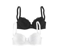 PETITE FLEUR Balconette-BH Damen weiß+schwarz Gr.90C