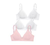 Bralette-BH PETITE FLEUR, Damen, Gr. 75, Cup B, rosa (2xweiß, 1xrosa), Jersey, Obermaterial: 75% Baumwolle, 15% Elasthan, 10% Polyester, BHs BH BH-Set Triangel-BH T-Shirt-BH Bügelloser-BH, ohne Bügel 