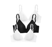 PETITE FLEUR Bralette-BH Damen 2xweiß+1xschwarz Gr.80B