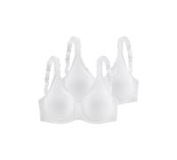 Bügel-BH PETITE FLEUR, Damen, Gr. 80, Cup E, weiß (2xweiß), Jersey, Obermaterial: 85% Baumwolle, 10% Polyamid, 5% Elasthan, BHs BH BH-Set Bügel-BH Spitzen-BH, aus Baumwolle mit Spitzenkante und breite