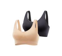 Bralette-BH, Damen, Gr. XXL (52), N-Gr, braun (caramel, schwarz), Microtouch, Obermaterial: 88% Polyamid, 12% Elasthan, PETITE FLEUR BY LASCANA, Basic, bequem, BHs BH-Set Bralette, SEAMLESS ohne Bügel
