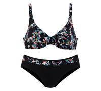 PETITE FLEUR Bügel-Bikini Damen schwarz-bedruckt Gr.46 Cup D