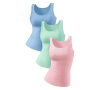 Achselhemd PETITE FLEUR Gr. 34 (34), N-Gr, bunt (blau, rosé, mint) Damen Unterhemden (611130-34) blau, rosé, mint
