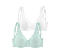 Minimizer-BH PETITE FLEUR, Damen, Gr. 95, Cup F, blau (marine, weiß), Jersey, Obermaterial: 90% Baumwolle, 10% Elasthan, BHs Minimizer-BH, mit Bügel aus Baumwolle (699312-95) marine, weiß