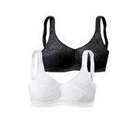Soft-BH, Damen, Gr. 85, Cup C, schwarz-weiß (schwarz, weiß), Spitze, Obermaterial: 89% Polyamid, 11% Elasthan, PETITE FLEUR BY LASCANA, BHs Soft-BH, ohne Bügel aus glänzendem Jacquard im Animal-Design