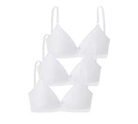 Soft-BH PETITE FLEUR, Damen, Gr. 70, Cup B, weiß (3xweiß), Obermaterial: 75% Baumwolle, 15% Elasthan, 10% Polyester, BHs Soft-BH, ohne Bügel, in Triangel-Schnittform, im günstigen 3er Pack (33900947-7
