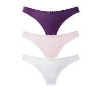 String, Damen, Gr. 36/38, Trikot,Spitze, weiß (lila, flieder, creme), Trikot;Spitze, Obermaterial: 88% Polyamid, 12% Elasthan, PETITE FLEUR BY LASCANA, Unterhosen String, mit floraler Spitze (79993609