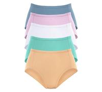 Taillenslip PETITE FLEUR, Damen, Gr. 38, bunt (apricot, mint, weiß, flieder, hellblau), Piqué, Obermaterial: 95% Baumwolle, 5% Elasthan, unifarben, körpernah, Unterhosen Taillenslip, aus weicher Pikee