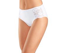 Hüftslip, Damen, Gr. 36/38, schwarz-weiß (schwarz, weiß), Jersey, Obermaterial: 93% Baumwolle, 7% Elasthan. Spitze: 95% Polyamid, 5% Elasthan, PETITE FLEUR BY LASCANA, unifarben, körpernah, Unterhosen