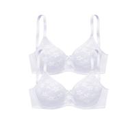 Minimizer-BH PETITE FLEUR, Damen, Gr. 100, Cup D, weiß (2x weiß), Spitze, Obermaterial: 85% Polyamid, 15% Elasthan, BHs Minimizer-BH, mit Bügel im attraktiven Doppelpack (82937434-100) 2x weiß