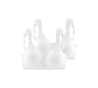 Soft-BH, Damen, Gr. 80, Cup F, weiß (2xweiß), Jersey, Obermaterial: 90% Baumwolle, 5% Elasthan, 5% Polyamid, PETITE FLEUR BY LASCANA, BHs Soft-BH, ohne Bügel, Baumwolle mit Spitzen-Details, große Größ