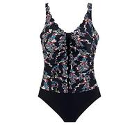 petite fleur Badeanzug, mit Rüschen 38, Cup C schwarz Damen Badeanzüge Damenbademode Badeanzug 38, Cup C schwarz, bedruckt