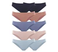 Bikinislip PETITE FLEUR, Damen, Gr. 36/38, blau (blau, apricot mix), Single Jersey, Obermaterial: 95% Baumwolle, 5% Elasthan, unifarben, körpernah, Unterhosen, aus elastischer Baumwolle (48478319-36)