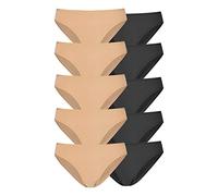 Bikinislip PETITE FLEUR, Damen, Gr. 36/38, schwarz (beige, schwarz), Single Jersey, Obermaterial: 95% Baumwolle, 5% Elasthan, unifarben, körpernah, Unterhosen, aus elastischer Baumwolle (87534041-36)