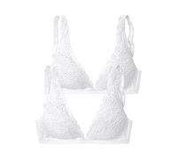 Bralette-BH PETITE FLEUR Gr. 85, Cup C, weiß (2 x weiß) Damen BHs BH BH-Set Bralette Spitzen-BH Spitzenwäsche Triangel-BH (41034341-85) 2 x weiß