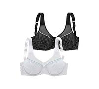 PETITE FLEUR Damen Bügel-BH Ouvert im 2er Pack mit Netz, Verstellbare Träger