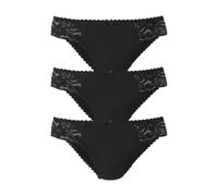 Jazz-Pants Slips, Damen, Gr. 36/38, schwarz, Jersey, Obermaterial: 93% Baumwolle, 7% Elasthan. Spitze: 95% Polyamid, 5% Elasthan, PETITE FLEUR BY LASCANA, unifarben, körpernah, Unterhosen, aus elastis
