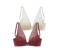 Push-up-BH PETITE FLEUR, Damen, Gr. 80, Cup AA, braun (haselnuss, puder), Microtouch, Obermaterial: 60% Polyamid, 35% Polyester, 5% Elasthan, BHs Push-up-BH, in modischem High-Apex Schnitt (13598403-8