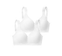 Entlastungs-BH "BH ohne Bügel, Baumwoll-BH, Soft-BH", Damen, Gr. 110, Cup C, weiß (2xweiß), Jersey, Obermaterial: 90% Baumwolle, 10% Elasthan, PETITE FLEUR BY LASCANA, BHs Entlastungs-BH, mit breiten 