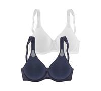PETITE FLEUR T-Shirt-BH Damen marine+weiß Gr.100D