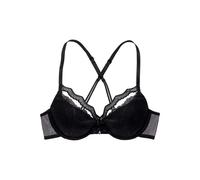 Push-up-BH, Damen, Gr. 85, Cup A, schwarz, Spitze, Obermaterial: 60% Polyamid, 35% Polyester, 5% Elasthan, PETITE FLEUR GOLD BY LASCANA, BHs Push-up-BH Spitzenwäsche Bügel-BH Spitzen-BH Schalen-BH, mi