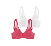 Minimizer-BH PETITE FLEUR Gr. 95, Cup E, pink (himbeere, weiß) Damen BHs (28399502-95) himbeere, weiß