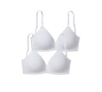 Soft-BH PETITE FLEUR, Damen, Gr. 70, Cup C, weiß (2xweiß), Jersey, Obermaterial: 93% Baumwolle, 7% Elasthan, Basic, BHs Soft-BH, ohne Bügel, im Triangel Schnitt (831301-70) 2xweiß