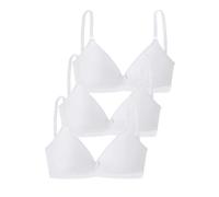 Soft-BH PETITE FLEUR, Damen, Gr. 70, Cup A, weiß (3xweiß), Obermaterial: 75% Baumwolle, 15% Elasthan, 10% Polyester, BHs Soft-BH, ohne Bügel, in Triangel-Schnittform, im günstigen 3er Pack (20578419-7