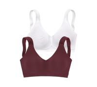 PETITE FLEUR Soft-BH Damen bordeaux+weiß Gr.90B