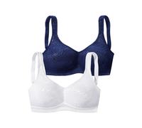 PETITE FLEUR Soft-BH Damen navy + weiß Gr.95E