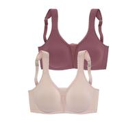 Soft-BH PETITE FLEUR, Damen, Gr. 75, Cup F, rosa (rosenholz, puder), Jersey, Obermaterial: 90% Baumwolle, 5% Elasthan, 5% Polyamid, BHs Soft-BH, ohne Bügel mit Spitzen-Details (75516441-75) rosenholz,