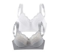 PETITE FLEUR Soft-BH Damen silber + weiß Gr.85F