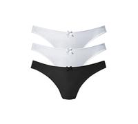 PETITE FLEUR String Damen 2xweiß+1xschwarz Gr.36/38