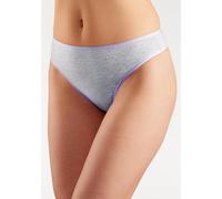 String PETITE FLEUR, Damen, Gr. 48/50, grau (grau, meliert, weiß), Single Jersey, Obermaterial: 95% Baumwolle, 5% Elasthan, meliert, unifarben, körpernah, Unterhosen String, aus elastischer Baumwolle 