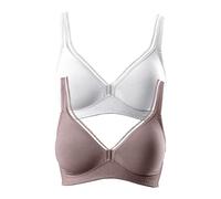 T-Shirt-BH, Damen, Gr. 80, Cup C, braun (mocha, mousse, weiß), Jersey, Obermaterial: 93% Baumwolle, 7% Elasthan, PETITE FLEUR BY LASCANA, BHs T-Shirt-BH, ohne Bügel aus Baumwolle - auch ideal für groß