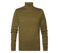 Petrol Herren Strickjacke Halskette Basic Polo-Pullover, Sandfarben, XXXL