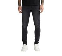 Petrol Hombre Men Denim Narrow Pantalones, Negro Y Negro, 31W x 30L