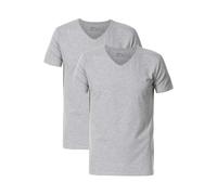Petrol Industries Body Fit T-Shirt V-Ausschnitt Doppelpack Light Grey, Einfarbig
