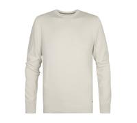 Rundhalspullover PETROL INDUSTRIES, Herren, Gr. L, weiß (antique weiß melee), Feinstrick, Obermaterial: 50% Baumwolle, 50% Polyacryl, regular fit hüftbedeckend, Rundhals, Bündchen, Pullover, Materialm