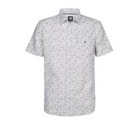 Kurzarmhemd PETROL INDUSTRIES "Men Shirt Short Sleeve AOP", Herren, Gr. XL (42), N-Gr, seashell, Jersey, Obermaterial: 100% Baumwolle, bedruckt, regular fit normal, ohne Ausschnitt, gerader Abschluss,