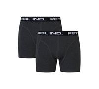 Petrol Industries Herren 2er-Pack Boxershorts - Stretch Baumwolle Unterhosen - Unterwäsche Boxer Multipack - Schwarz - L