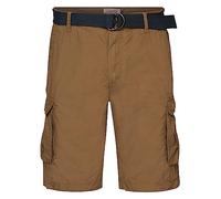 Petrol Industries Herren Cargo Shorts mit Gürtel - Herrenshorts - Kurze Hosen Baumwolle - Cargohose - Braun - M