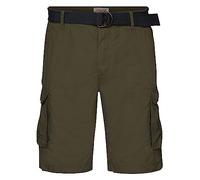 Petrol Industries Herren Cargo Shorts mit Gürtel - Herrenshorts - Kurze Hosen Baumwolle - Cargohose - Grün - S