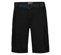 Petrol Industries Herren Cargo Shorts mit Gürtel - Herrenshorts - Kurze Hosen Baumwolle - Cargohose - Schwarz - S