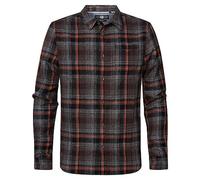 Petrol Industries Herren Herrenhemd, Langarm, kariert T-Shirt, Orange Rost, L