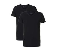 Petrol Industries Body Fit T-Shirt V-Ausschnitt Doppelpack schwarz, Einfarbig
