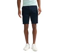Chinoshorts PETROL INDUSTRIES "Men Shorts Chino", Herren, Gr. M (38), N-Gr, navy blau, Web, Obermaterial: 55% Leinen, 45% Baumwolle, unifarben, regular fit knielang, Hosen Chinoshorts, mit Tunnelzug (