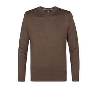 Petrol Industries Herren Pullover - Rundhalsausschnitt - Regular Fit - Feinstrickpullover - Herrenbekleidung - Braun - XXL